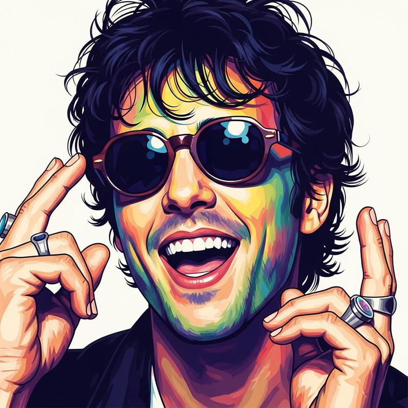 Vibrant Pop Art Music Star Digital Painting