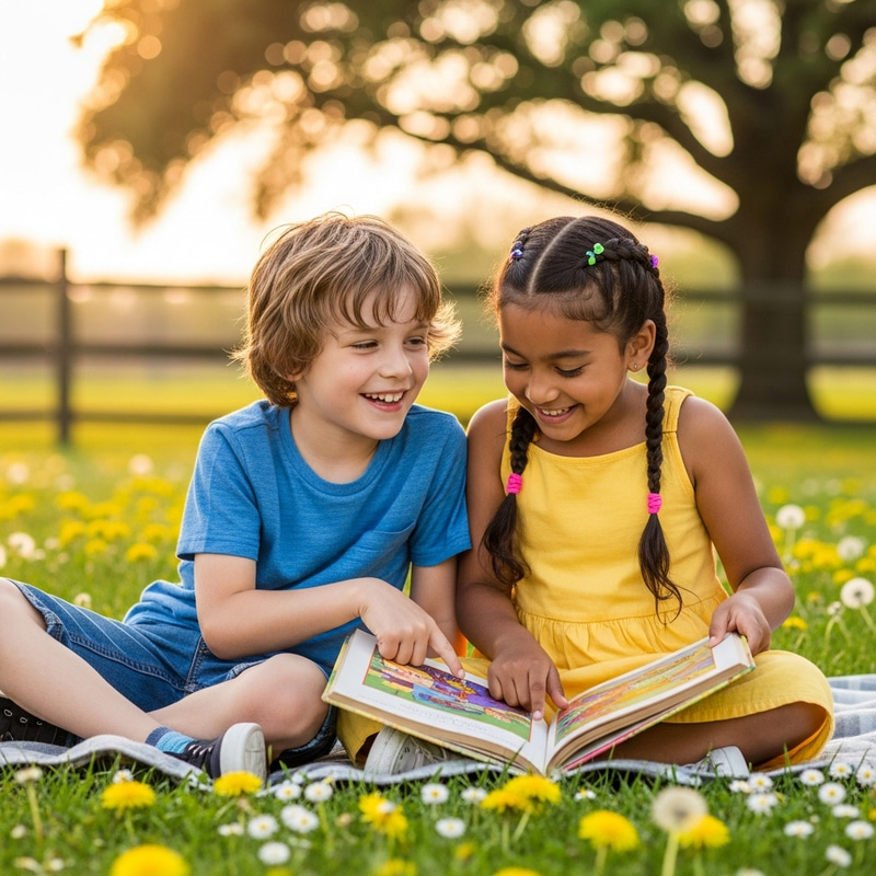 Kids Sitting Together: Joyful Childhood Friendship Kids Sitting Together: Joyful Childhood Friendship