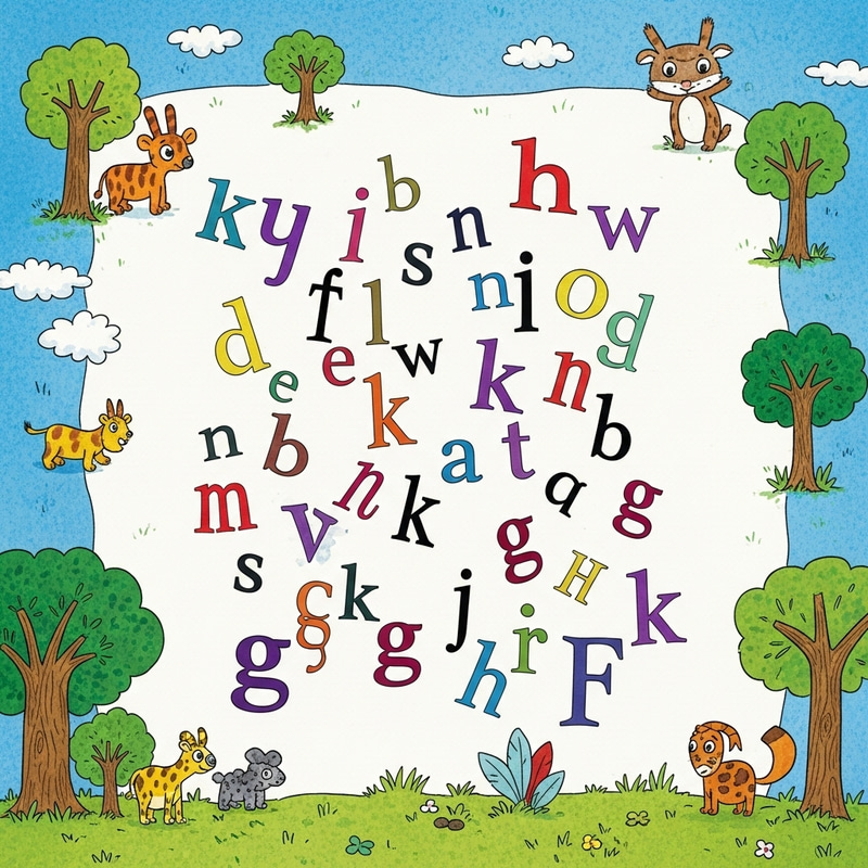 Vibrant Jumbled Words in Children's Storybook Vibrant Jumbled Words in Children's Storybook