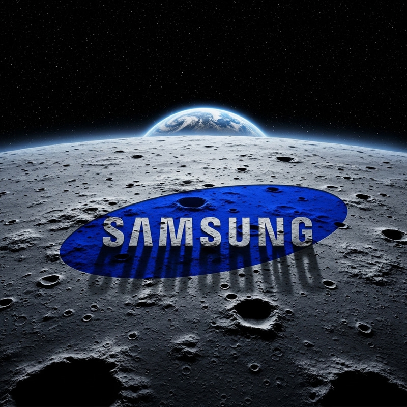 Samsung Logo on Moon | Lunar Branding Icon Samsung Logo on Moon | Lunar Branding Icon
