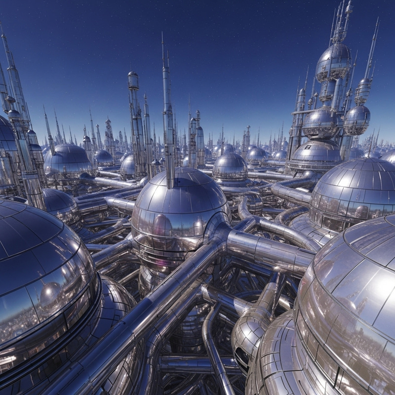 Futuristic Metallic Structures and Subtle Color Blends Futuristic Metallic Structures and Subtle Color Blends