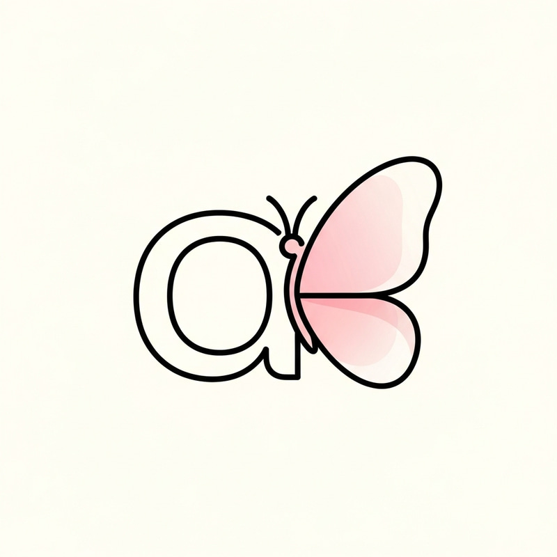 Minimalistic 'A' Butterfly Design | Sleek Lines & Soft Gradients