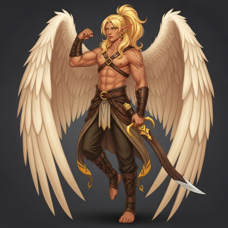 Golden Illyrian Warrior | Majestic Power and Elegance Golden Illyrian Warrior | Majestic Power and Elegance