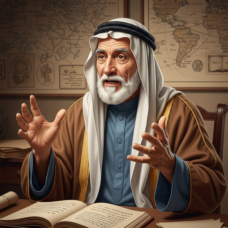Wise Muslim Man Discussing History | Cultural Narrative Wise Muslim Man Discussing History | Cultural Narrative