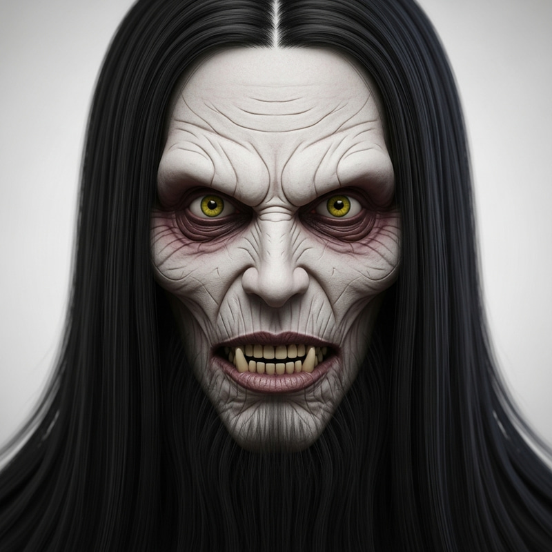 Terrifyingly Realistic Face of a Creepy Humanoid Being