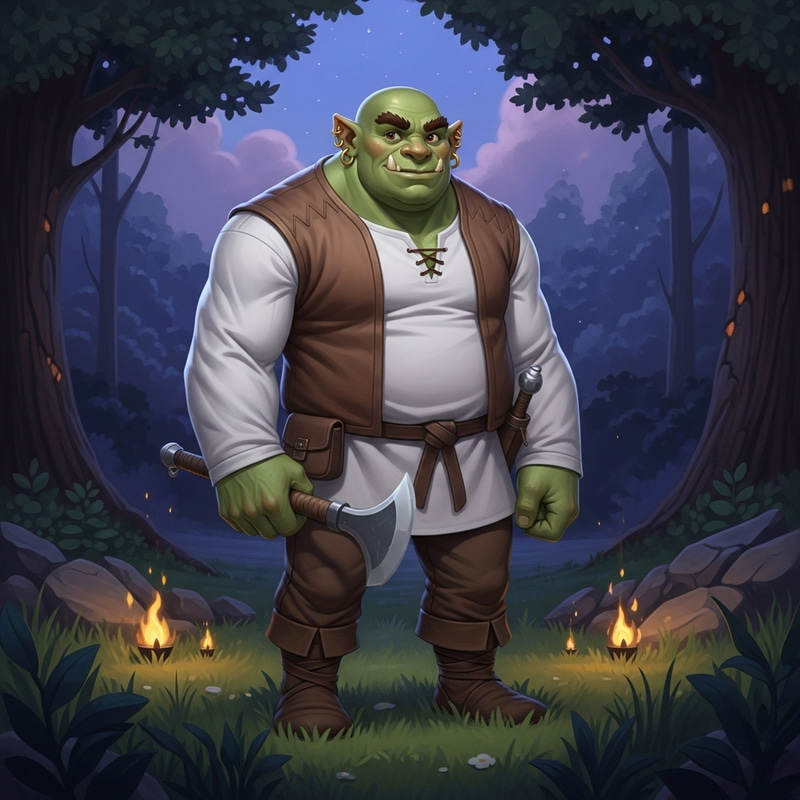 Muscular Ogre Fantasy in Deep Forest - Sherk Character Muscular Ogre Fantasy in Deep Forest - Sherk Character