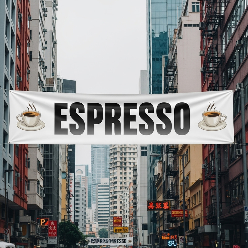 Espresso Banner in Urban Setting Espresso Banner in Urban Setting