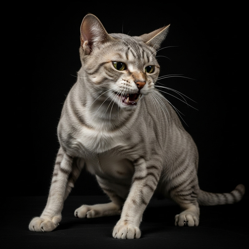 Muscular and Ready Cat for Playful Skirmish