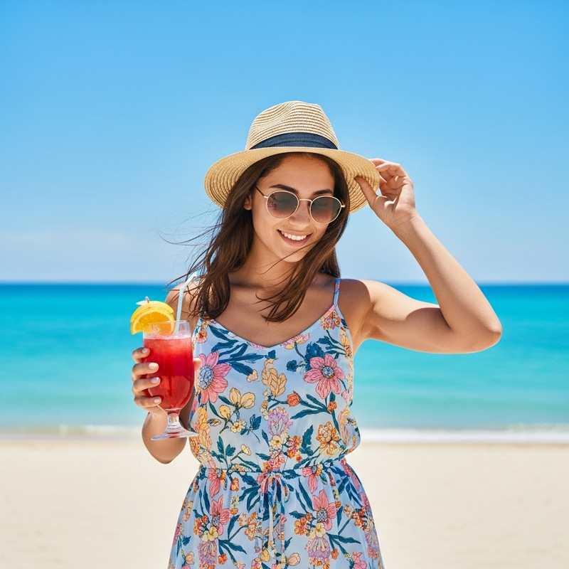 Attractive Woman Enjoying Summer Heat | Beach Fashion Attractive Woman Enjoying Summer Heat | Beach Fashion