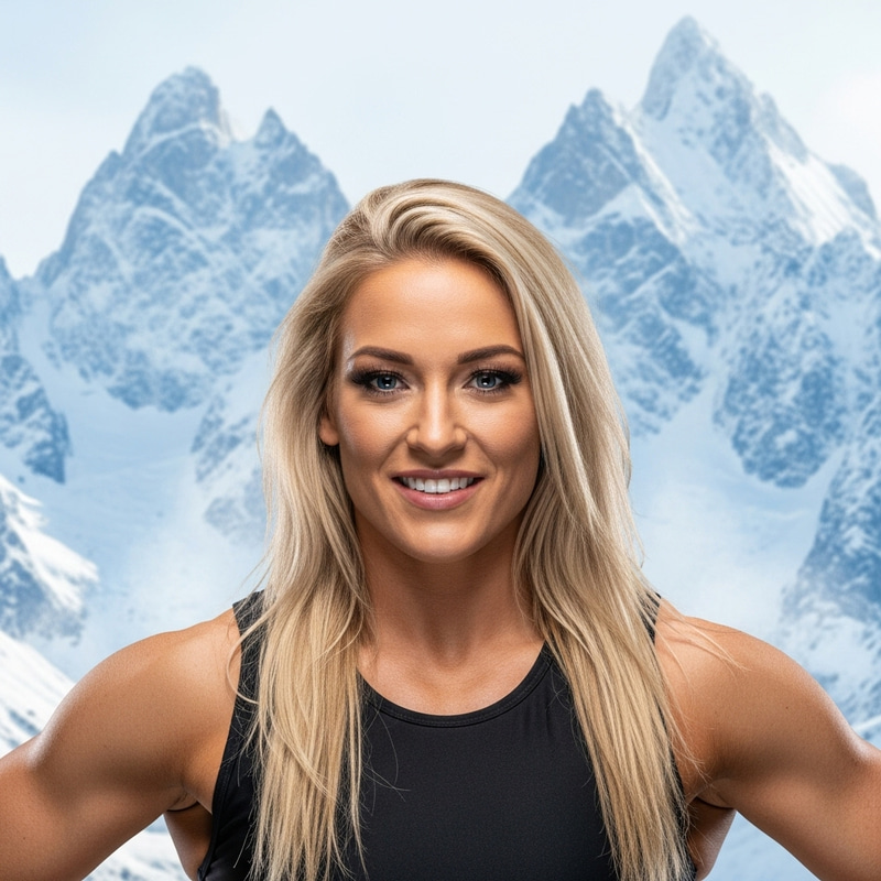 Close-up Portrait of Confident 'Charlotte Flair' with Azure Blue Eyes Close-up Portrait of Confident 'Charlotte Flair' with Azure Blue Eyes
