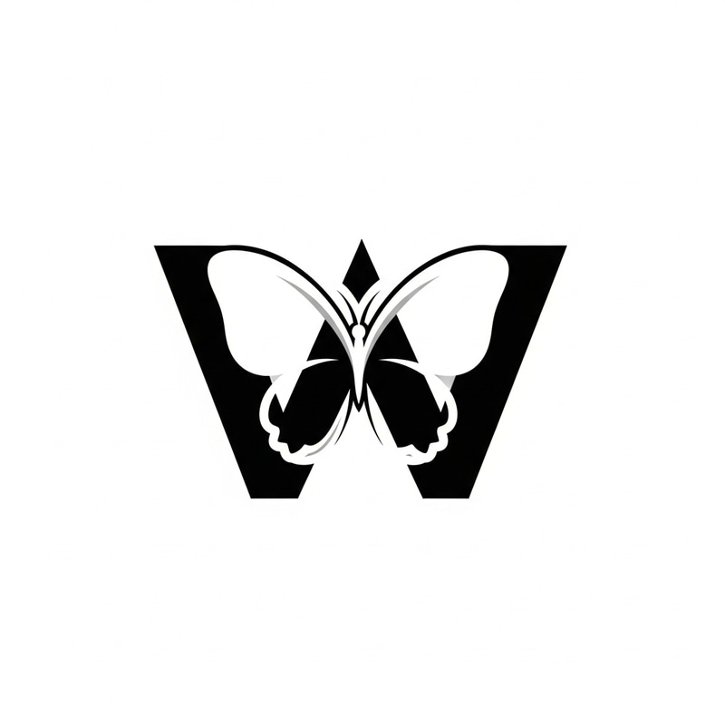 Butterfly Logo Design with 'W' Shape
