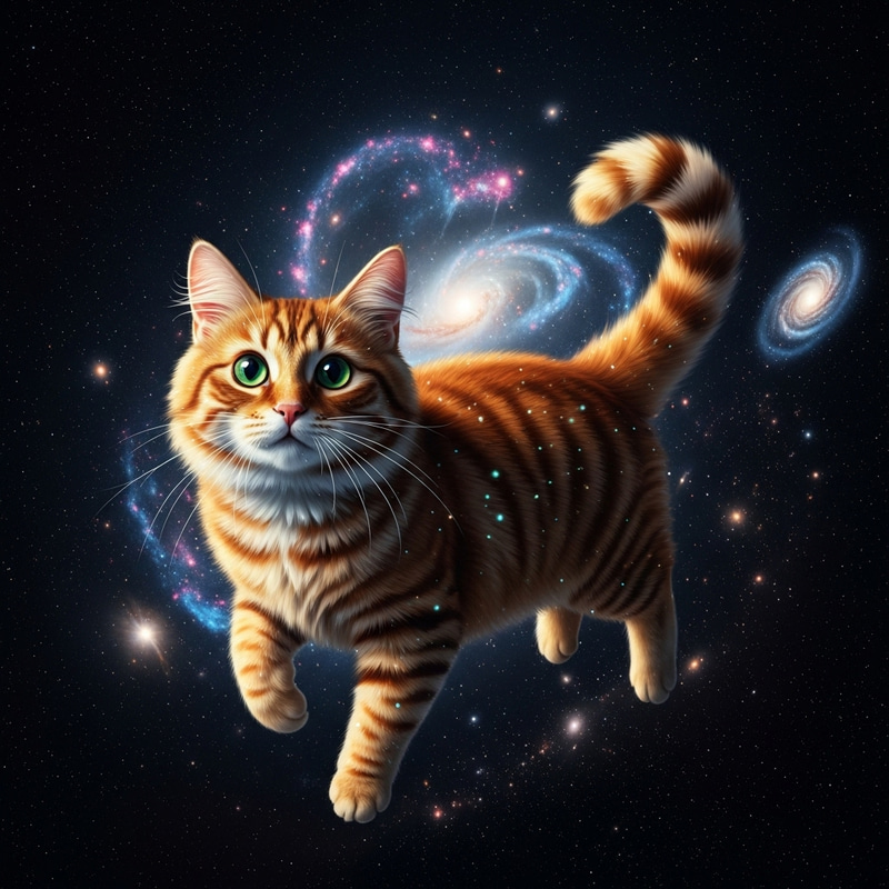 Cat in Space: Curious Feline Explores Weightless Cosmos