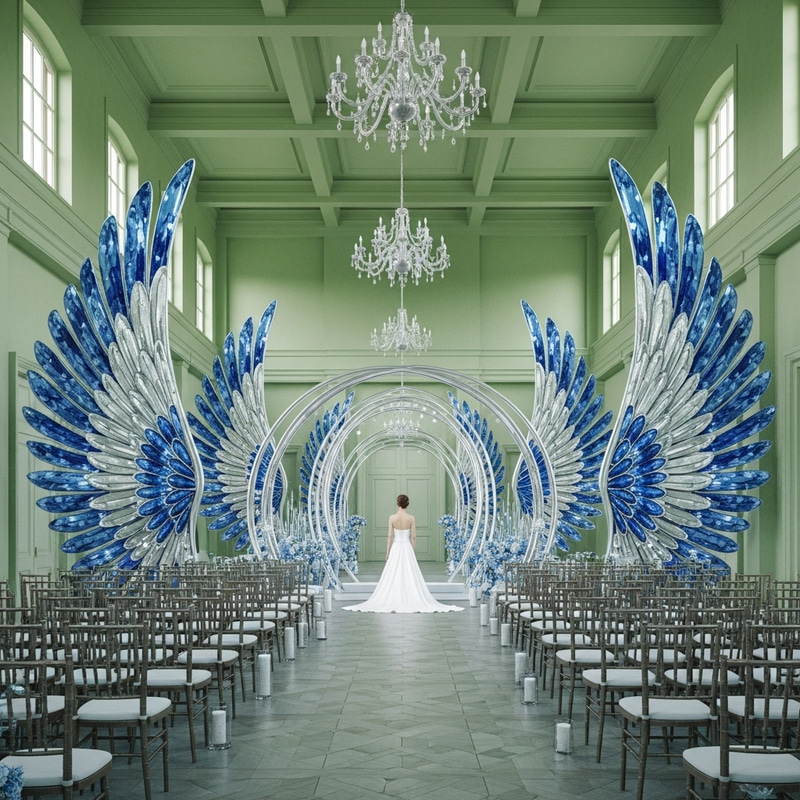 Enchanting Sapphire Wedding Ceremony in Green Hall