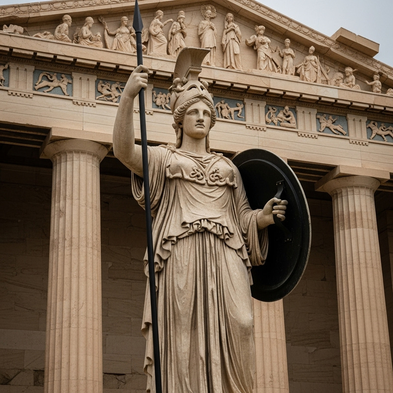 Goddess Athena Statue in the Parthenon Goddess Athena Statue in the Parthenon