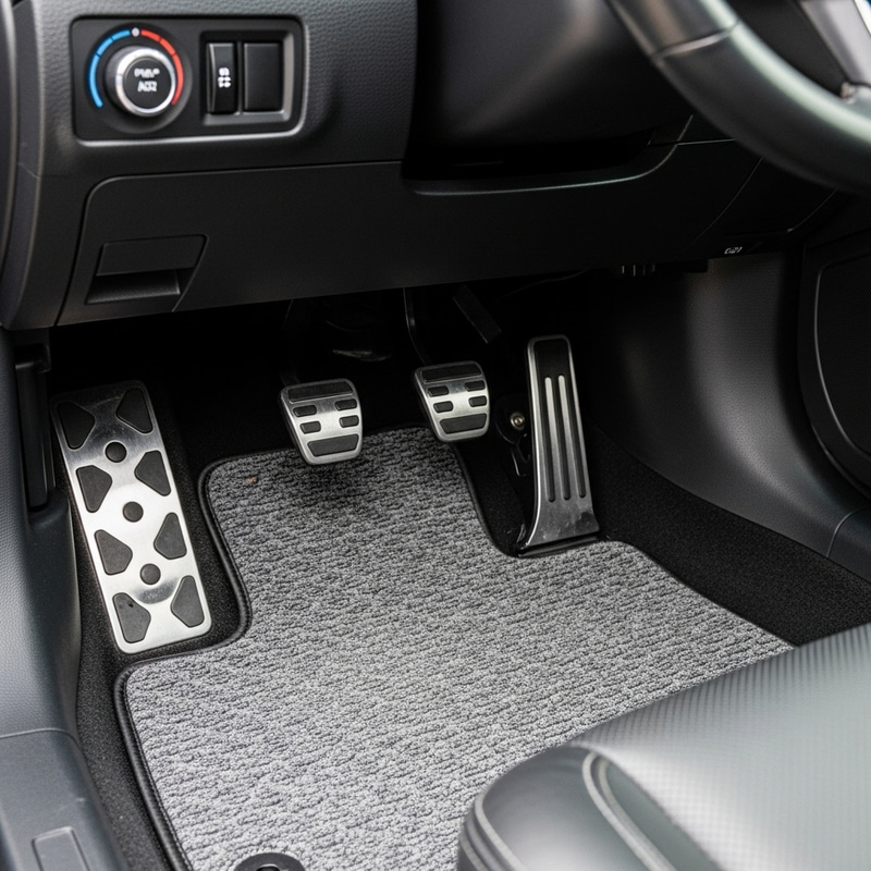 Car Interior with Mat and Pedals