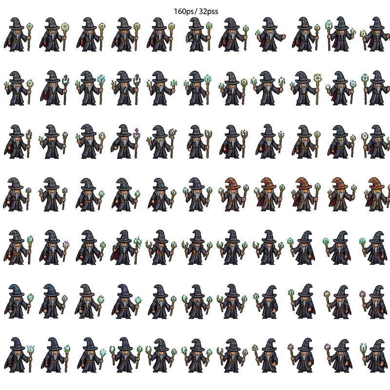 Magi Characters Sprite Sheet - Pixel Art Game Magi Characters Sprite Sheet - Pixel Art Game