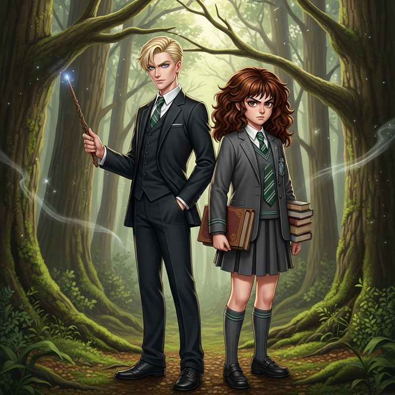 Draco Malfoy and Hermione Granger in the Forest Draco Malfoy and Hermione Granger in the Forest