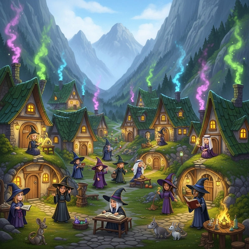 Charming Witch Village Hidden in a Valley