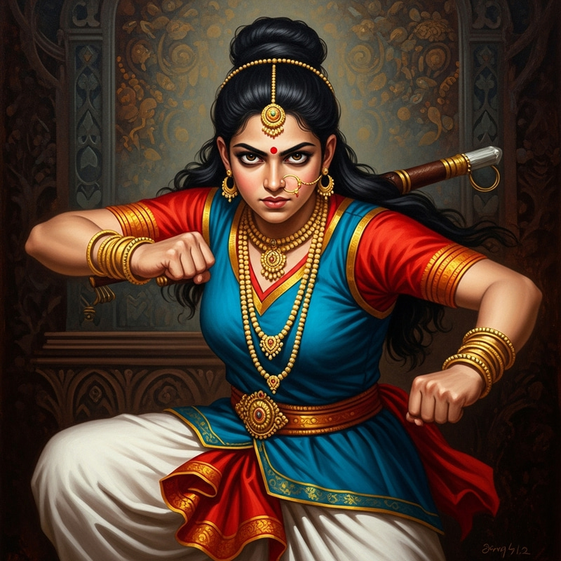 Dynamic Young Choleric Person Oil Painting