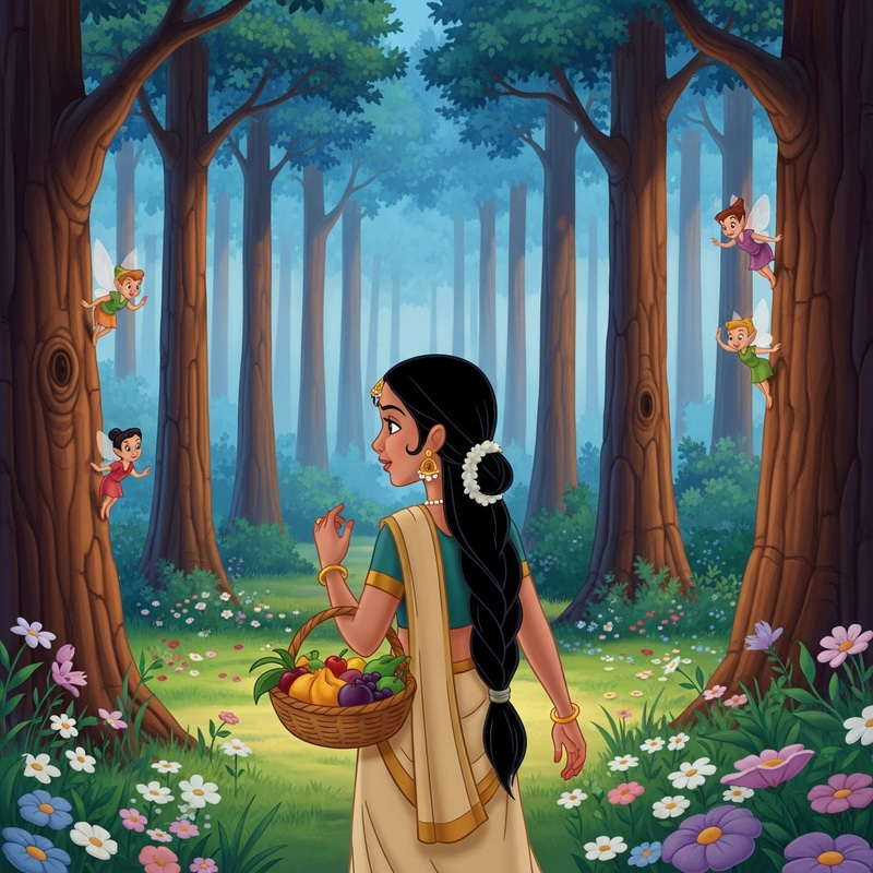 Magical Encounter: Indian Girl in Enchanting Forest | Disney-Inspired Magical Encounter: Indian Girl in Enchanting Forest | Disney-Inspired