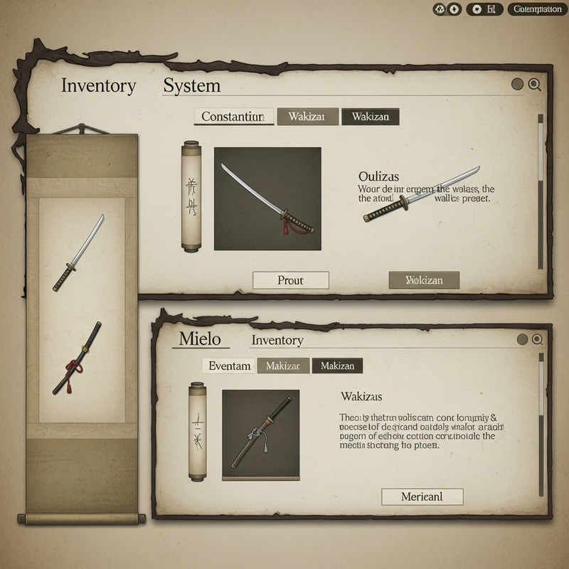 Samurai & Swordsmen Inventory - Minimalist Design for Unity Samurai & Swordsmen Inventory - Minimalist Design for Unity