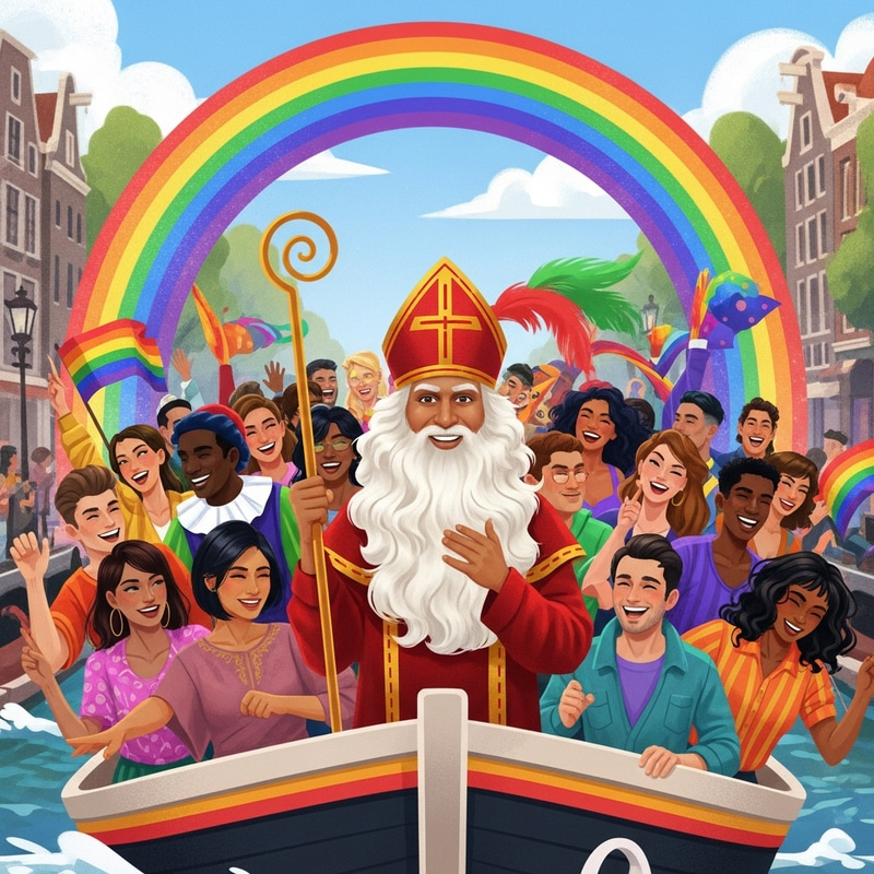 Diverse Cultural Celebrations on Gay Parade Boat in Amsterdam Diverse Cultural Celebrations on Gay Parade Boat in Amsterdam