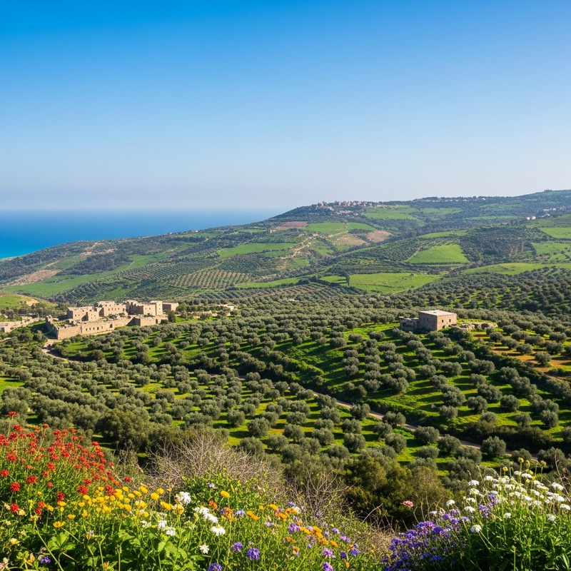 Picturesque Israel Landscape: Green Hills & Olive Trees Picturesque Israel Landscape: Green Hills & Olive Trees
