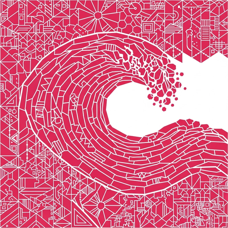 Crimson Tide Regular Tessellation: Ocean Wave Storm Display Crimson Tide Regular Tessellation: Ocean Wave Storm Display