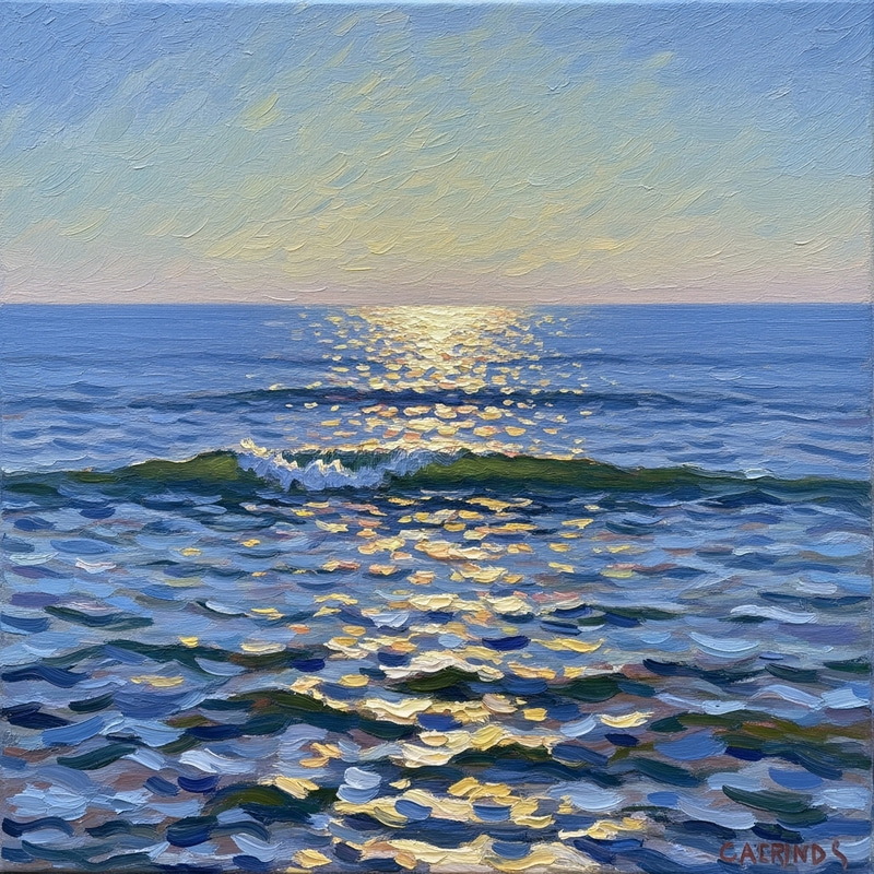 Ocean Impressionism: Serene Landscape Art Ocean Impressionism: Serene Landscape Art