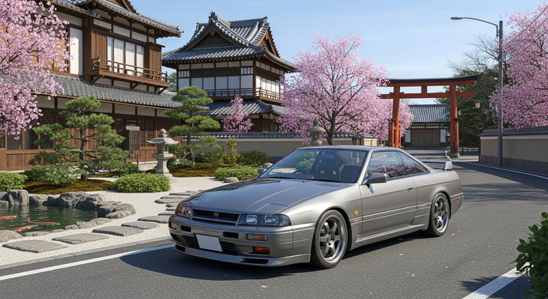 1989 Nissan GTR in Japanese Zen Garden 1989 Nissan GTR in Japanese Zen Garden