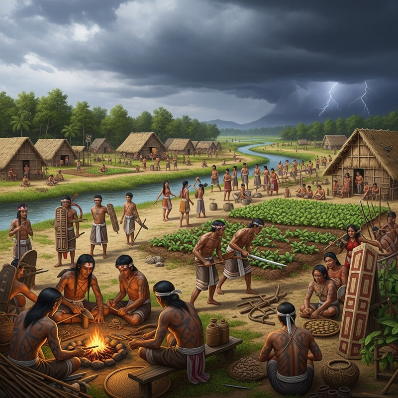 Pre-Colonial Visayan Village Preparing for War: Traditional Life and Weapon-Making Pre-Colonial Visayan Village Preparing for War: Traditional Life and Weapon-Making
