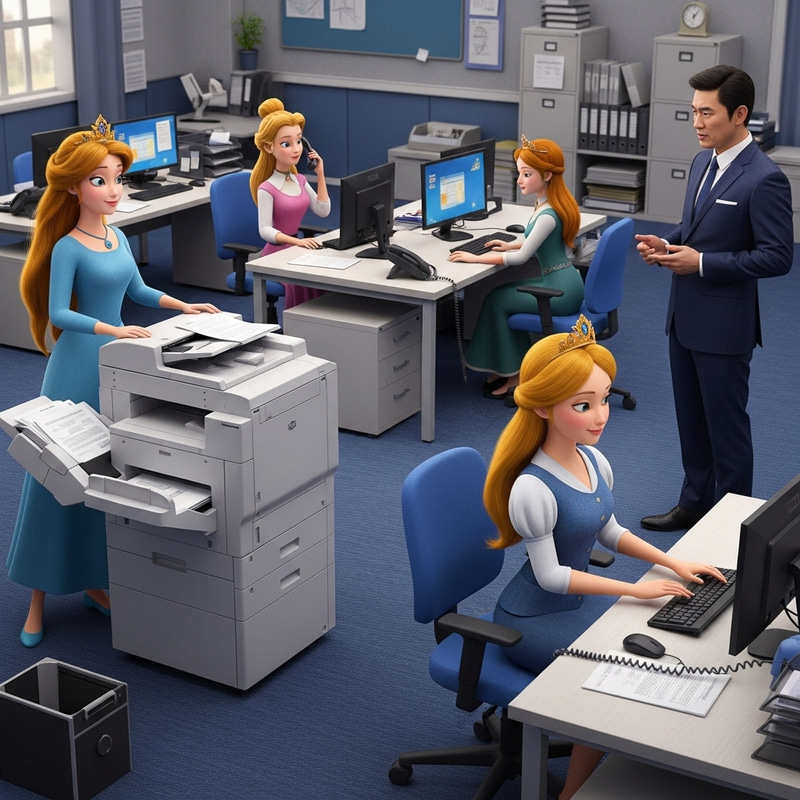 Disney Princesses Collaboration in Modern Office Setting Disney Princesses Collaboration in Modern Office Setting