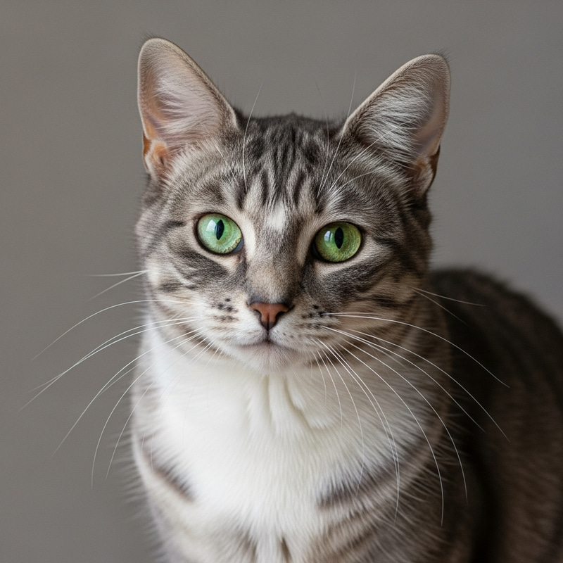 Adorable Green-Eyed Domestic Cat Adorable Green-Eyed Domestic Cat