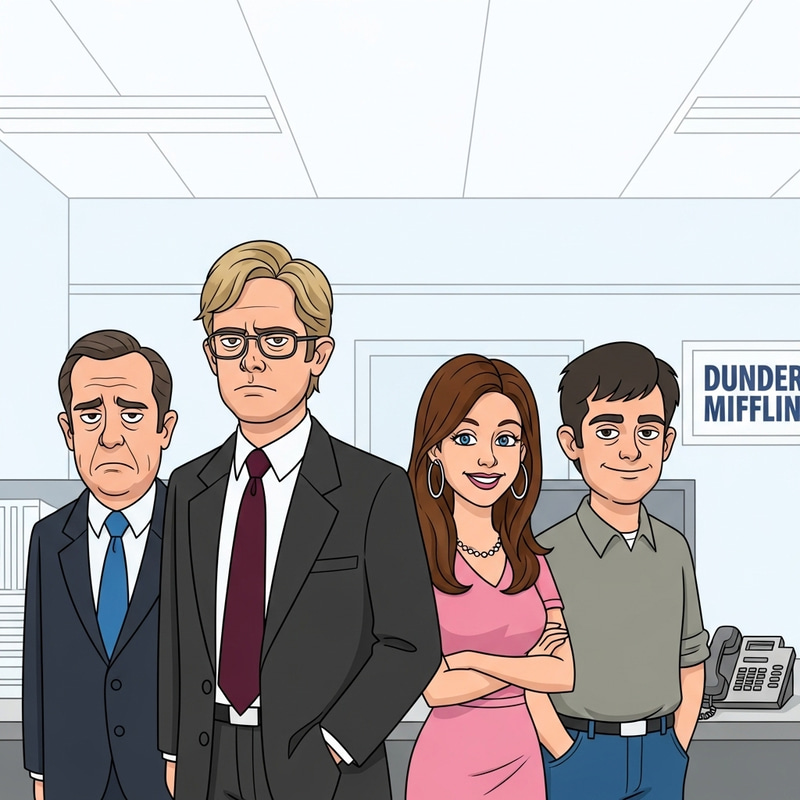 Cartoon Office Characters: Close Resemblance to TV Icons Cartoon Office Characters: Close Resemblance to TV Icons