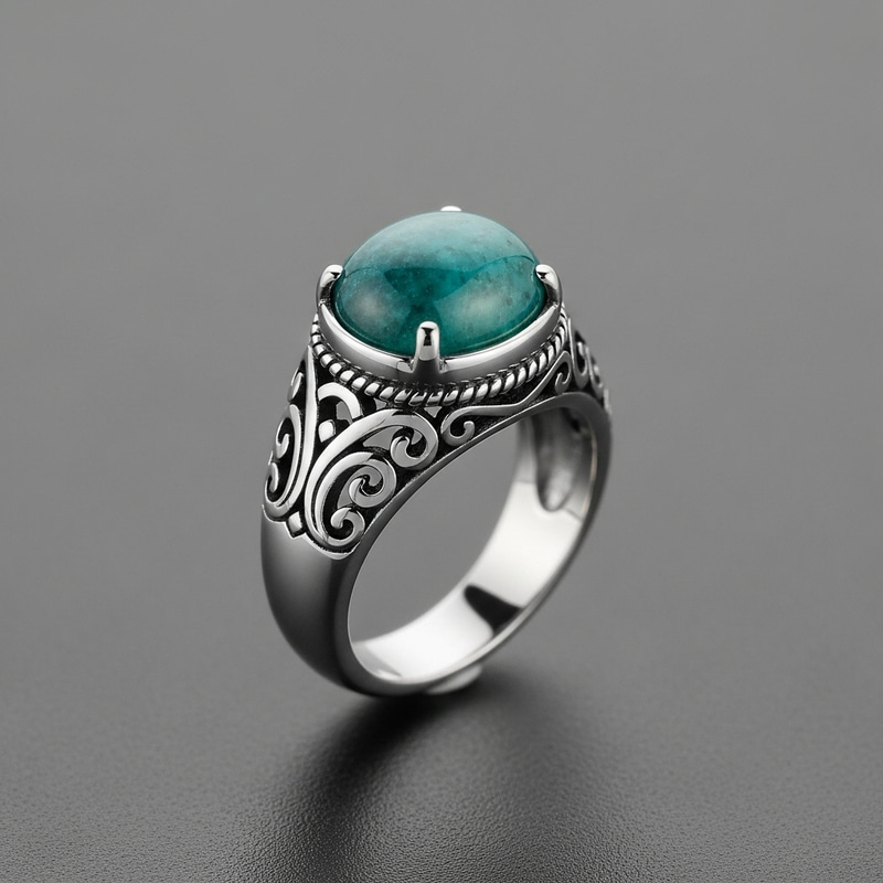 Stunning Stone Ring with Elegant Pattern Stunning Stone Ring with Elegant Pattern