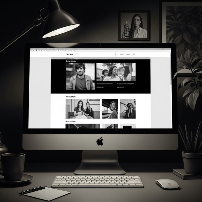 Vintage Black and White Poster - Web Designer's Website Layout