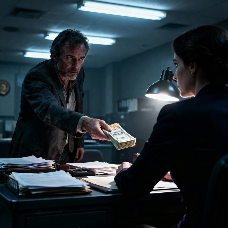 Film Noir Inspired Tense Government Office Scene Film Noir Inspired Tense Government Office Scene