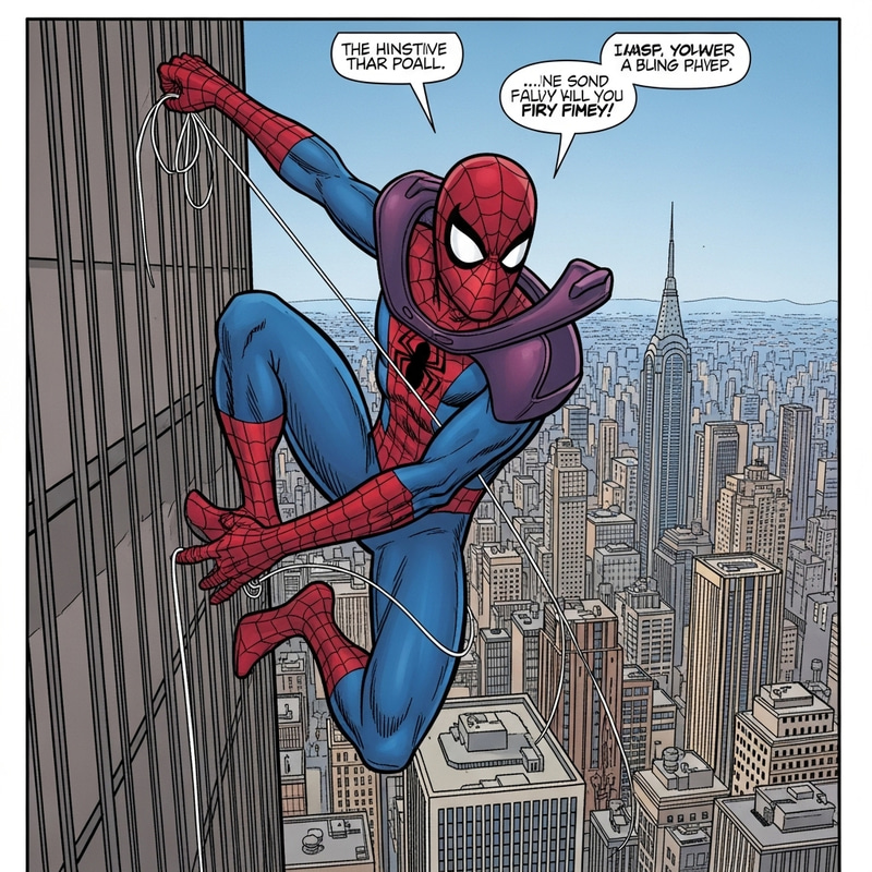 Spiderman Comic in English | Captivating Wall-Crawling Scene Spiderman Comic in English | Captivating Wall-Crawling Scene