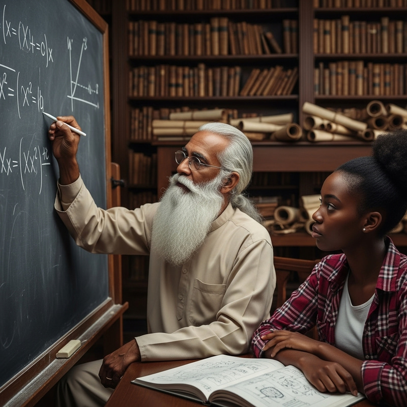 Vivid Mentorship Scene: Capturing Wisdom Through Equations Vivid Mentorship Scene: Capturing Wisdom Through Equations