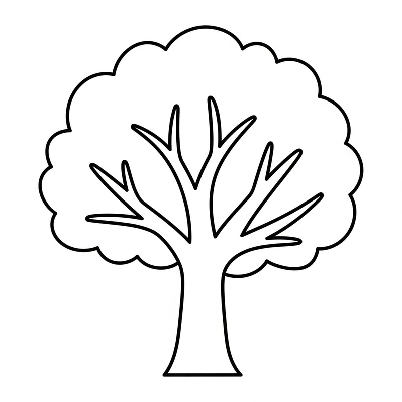 Simple Tree Coloring Activity for Toddlers Simple Tree Coloring Activity for Toddlers