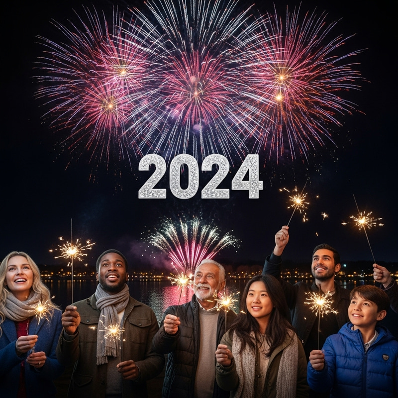 2024 Happy New Year Celebrations | Fireworks Display