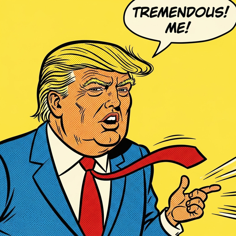 Vintage Donald Trump Cartoon in 1960s Comic Style Vintage Donald Trump Cartoon in 1960s Comic Style