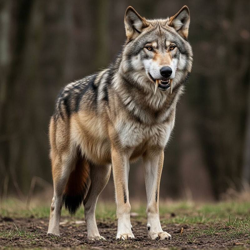 Powerful Wolf with Saber Teeth and Tiger Muscles Powerful Wolf with Saber Teeth and Tiger Muscles