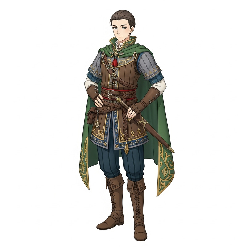 European Fantasy Anime Boy in Traditional Attire European Fantasy Anime Boy in Traditional Attire