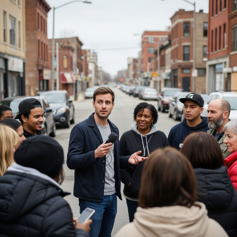 Realistic Photo of Varlamov and Locals in Detroit Realistic Photo of Varlamov and Locals in Detroit
