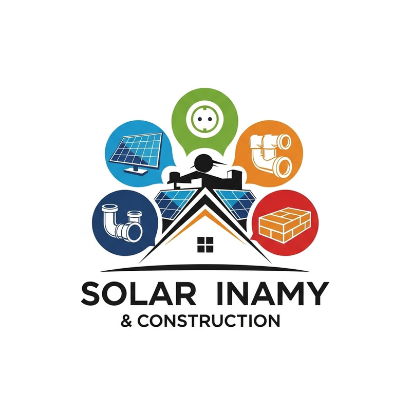 Solar Panel Installation & Construction Company Logo Design | Unique Home & Services Logo