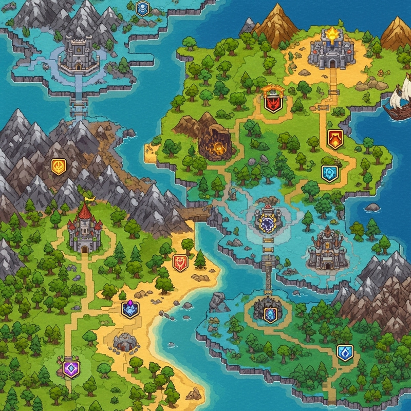 Epic Pixel Art Map for Adventurers Epic Pixel Art Map for Adventurers