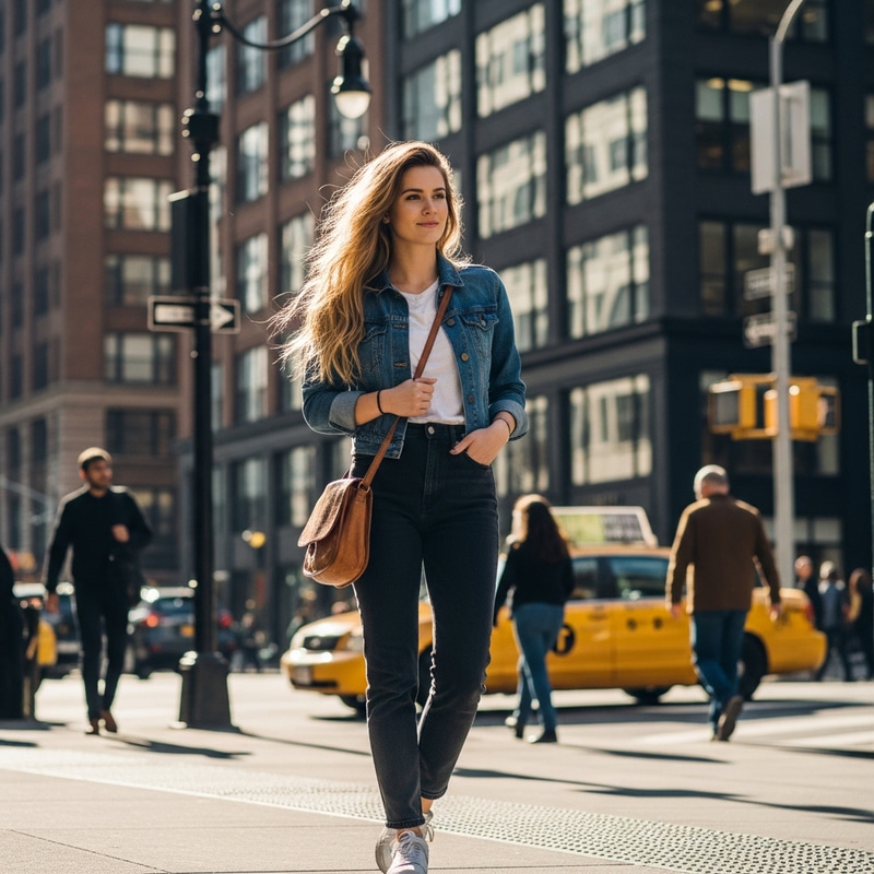 Stylish Blonde Woman in Urban Setting | Website
