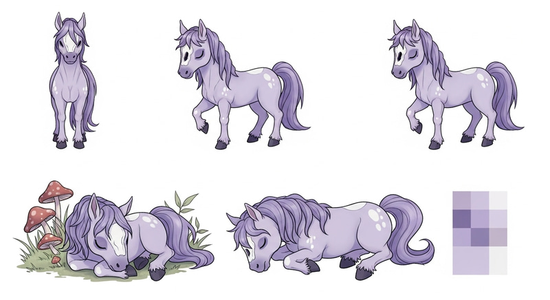 Cute Undead Horse Reference Sheet | Full Body Proportions Cute Undead Horse Reference Sheet | Full Body Proportions