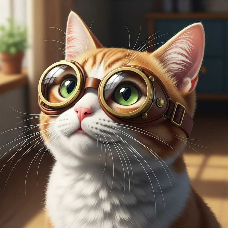Cute Cat Wearing Goggles Cute Cat Wearing Goggles